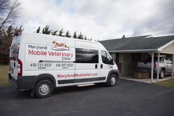 Mobile van at a clients house